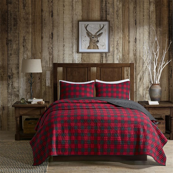 Woolrich Check Oversized Quilt Mini Set in Red, King/Cal King WR14-1784