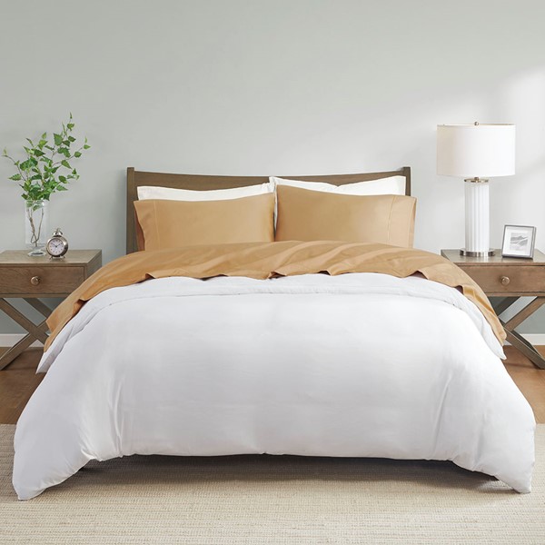 Madison Park 600 Thread Count Pima Cotton Sheet Set in Gold, Split King MP20-7167