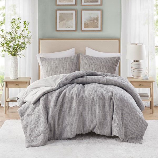 Chapel Hill Arlo Oversized Comforter Set in Charcoal, Full/Queen CH10-011