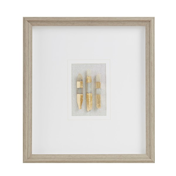 Martha Stewart Staggered Stones Natural Agate Double Mat Shadow Box Wall Decor in Off-White MT95B-0085