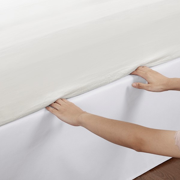 Madison Park Simple Fit Wrap Around Adjustable Bedskirt in White, One Size MP11-5364