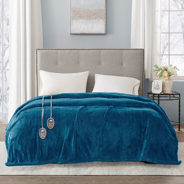 Beautyrest Plush Heated Blanket in Teal, King BR54-1931