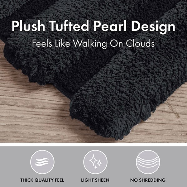 Madison Park Tufted Pearl Channel Rug in Black, 17x24" MP72-8457