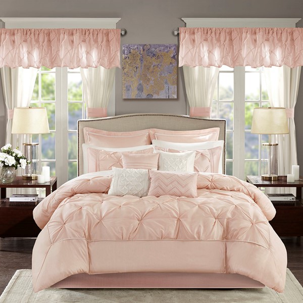 Madison Park Essentials Joella 24 Piece Room in a Bag in Blush, King MPE10-810