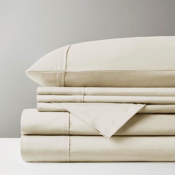 Madison Park 800 Thread Count Cotton Blend Sateen Sheet Set in Ivory, King MPH20-0008