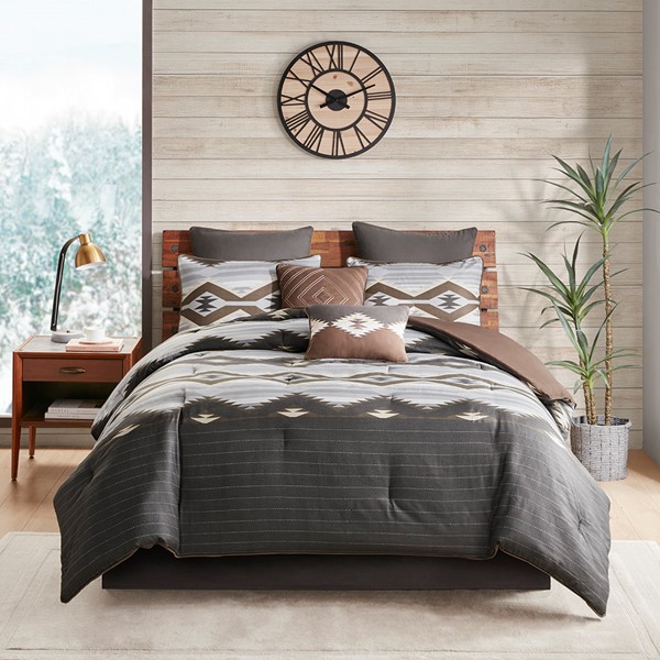 Woolrich Bitter Creek Oversized Comforter Set in Grey/Brown, Full WR10-2178