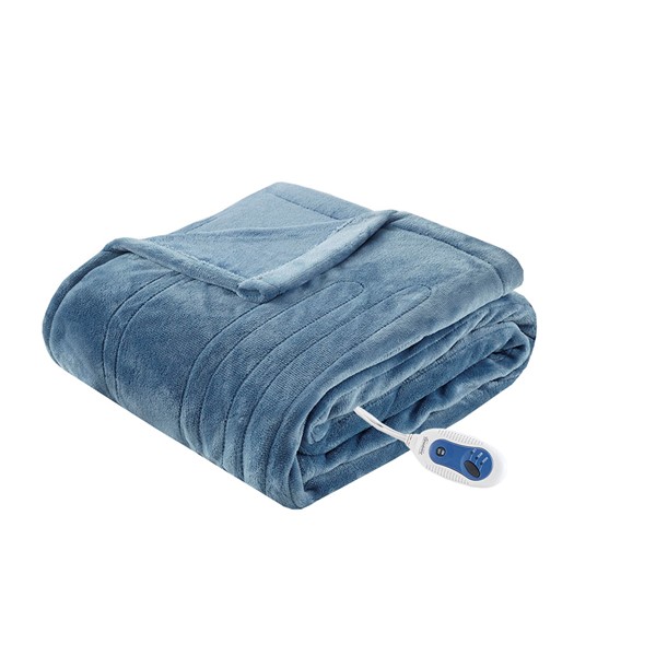 Beautyrest Plush Heated Throw in Sapphire Blue, 60x70" BR54-0664