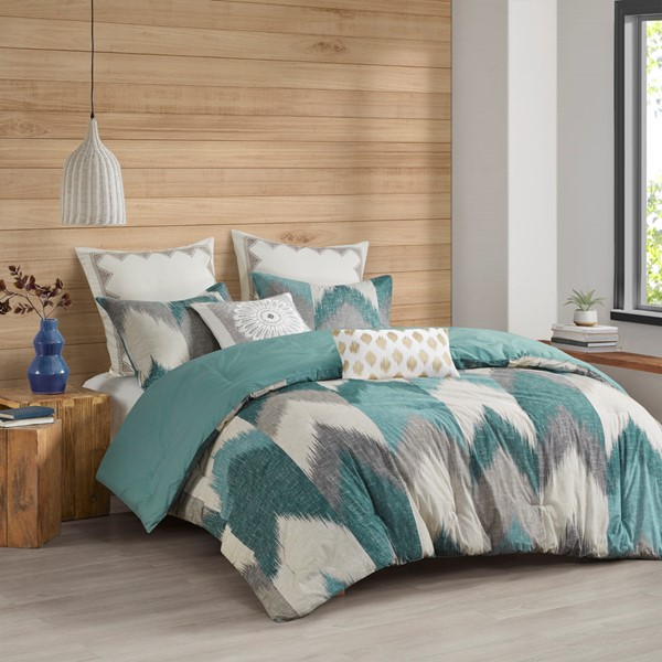 INK+IVY Alpine Cotton Comforter Mini Set in Aqua, King/Cal King II10-782