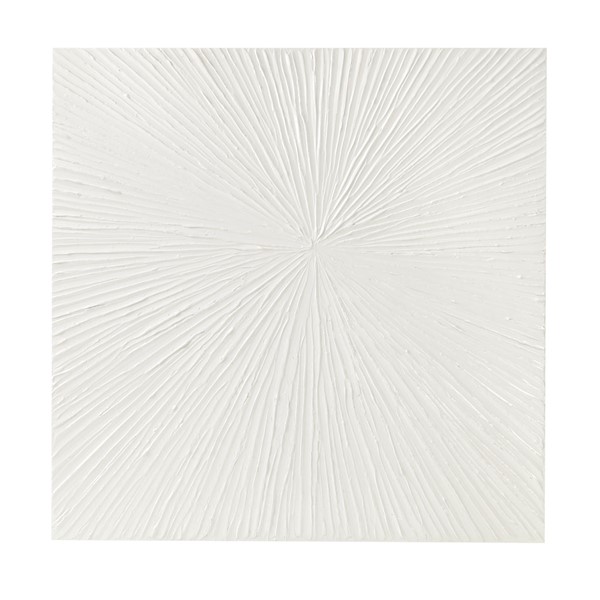 Madison Park Signature Sunburst Hand Painted Dimensional Resin Wall Art in White, 30x30" MPS95A-0038