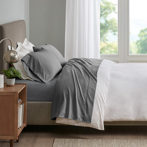 Sleep Philosophy Smart Cool Microfiber Sheet Set in Grey, Cal King SHET20-964