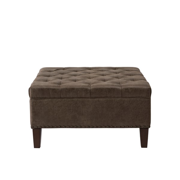 Madison Park Lindsey Tufted Square Cocktail Ottoman in Brown FPF18-0200