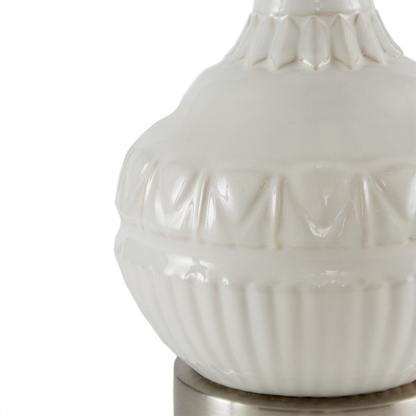 510 Design Gypsy Embossed Boho Table Lamp in White 5DS153-0030