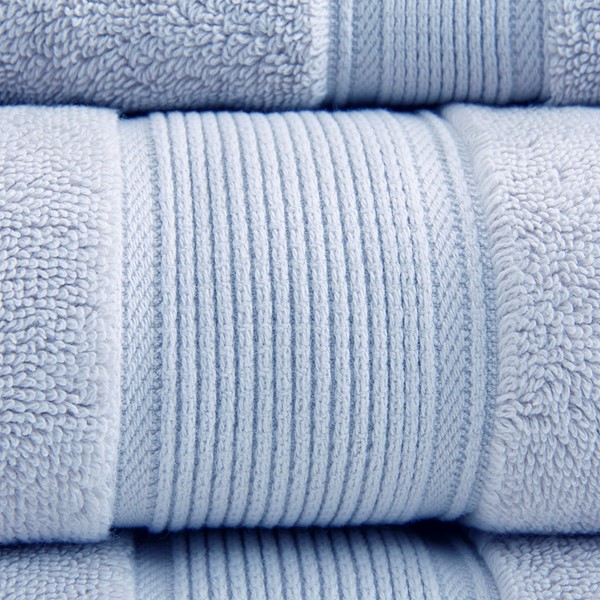 Madison Park Signature 800GSM 100% Cotton 8 Piece Towel Set in Light Blue, 8-Piece MPS73-198