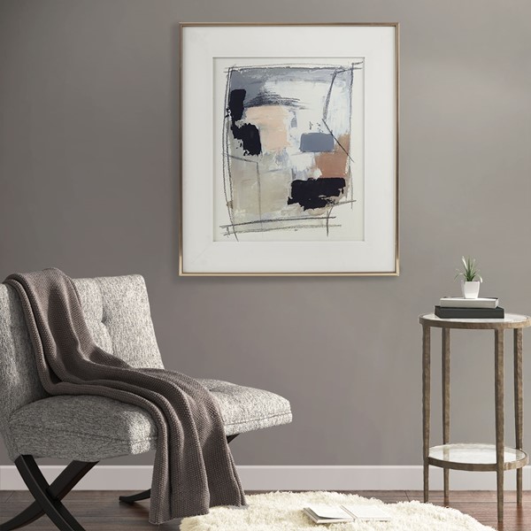 Madison Park Abstract Reveal Framed Glass and Gallery Matted Wall Art in Neutral MP95G-0286