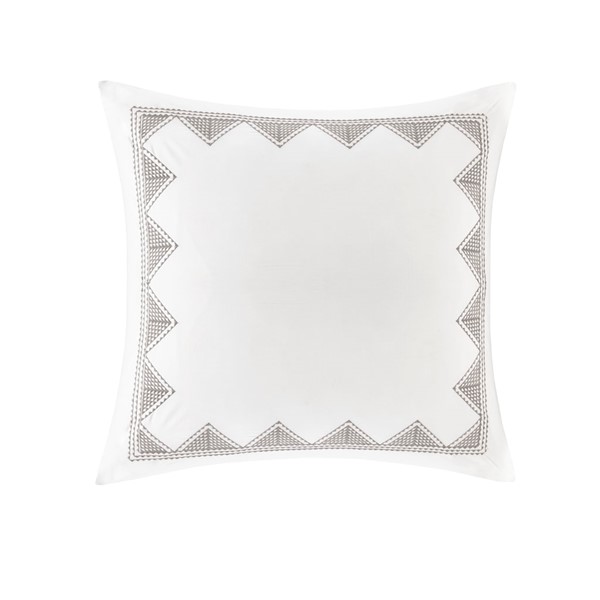 INK+IVY Isla Cotton Embroidered Euro Sham in White, Euro Sham II11-550