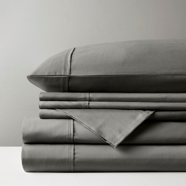 Madison Park 800 Thread Count Cotton Blend Sateen Sheet Set in Charcoal, Cal King MP20-6424