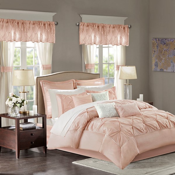 Madison Park Essentials Joella 24 Piece Room in a Bag in Blush, King MPE10-810