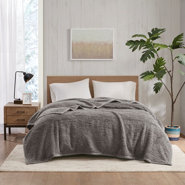 Woolrich Burlington Berber Blanket in Grey, King WR51-2213