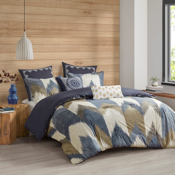 INK+IVY Alpine Cotton Comforter Mini Set in Navy, King/Cal King II10-553