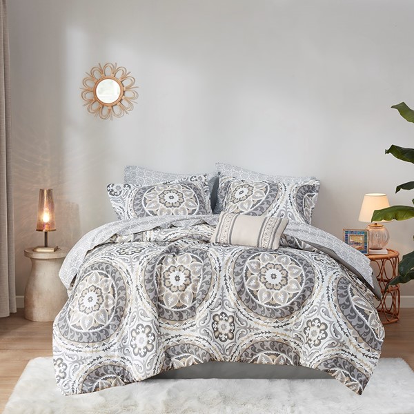 Madison Park Essentials Serenity Comforter Set with Cotton Bed Sheets in Taupe, Twin MPE10-150