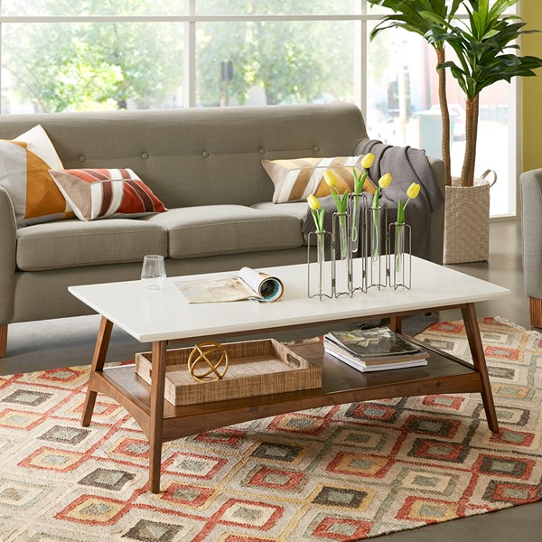 Madison Park Parker Coffee Table in Off-White/Pecan MP120-0094