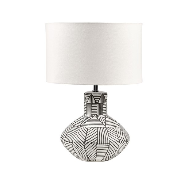 INK+IVY Agape Boho Ceramic Table Lamp in White II153-0113