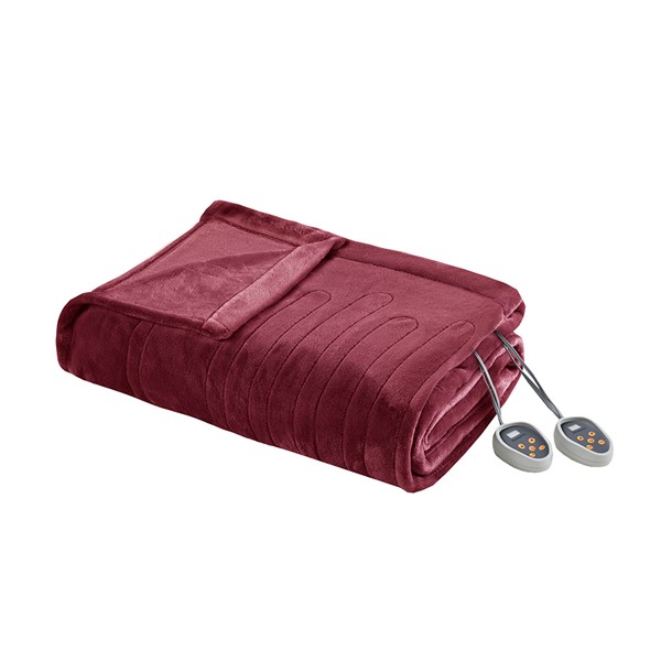 Beautyrest Plush Heated Blanket in Red, King BR54-0528