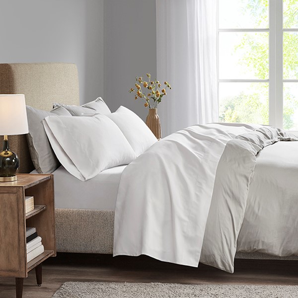 Madison Park Luxurious Brushed Microfiber Deep Pocket Sheet Set in White, Cal King MP20-1179