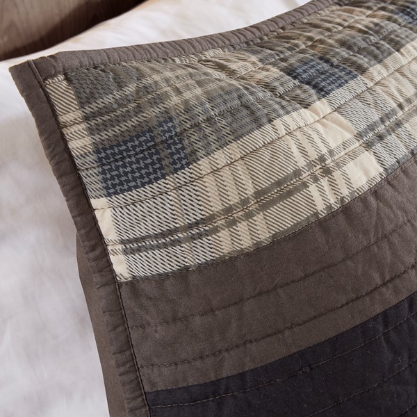 Woolrich Winter Plains 100% Cotton Oversized Quilt Mini Set in Taupe, Full/Queen WR14-1726