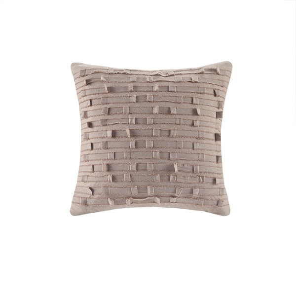 INK+IVY Kerala Cotton Square Pillow in Taupe, 20x20" II30-1085