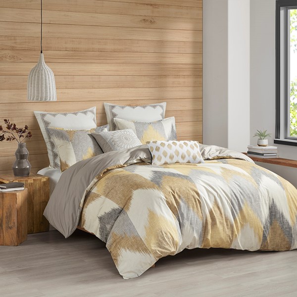 INK+IVY Alpine Cotton Duvet Cover Mini Set in Yellow, King/Cal King II12-788