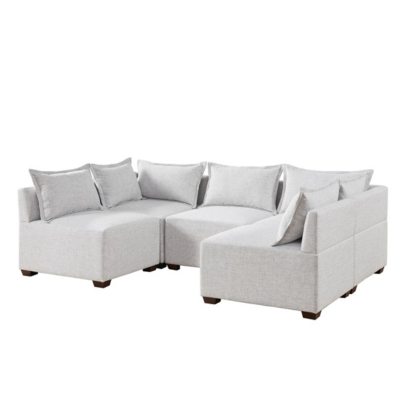 INK+IVY Molly 5-Piece Modular U-Shape Sofa in Silver Grey II100-0537