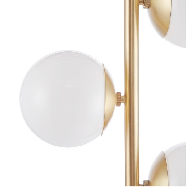 INK+IVY Holloway 3-Globe Light Floor Lamp with Marble Base in White/Gold MPS154-0087