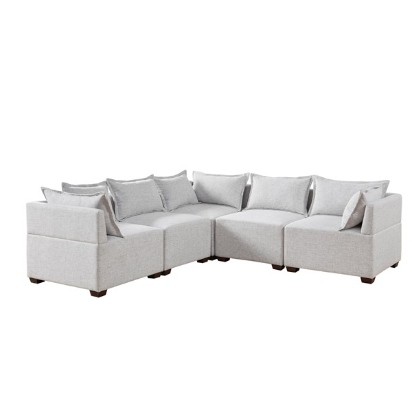 INK+IVY Molly 5-Piece Modular L-Shape Sofa in Silver Grey II100-0534