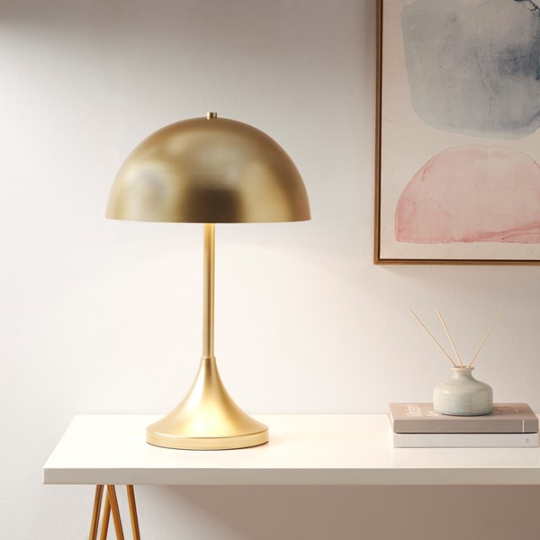 INK+IVY Bryson Dome-Shaped 2-Light Metal Table Lamp in Gold II153-0148