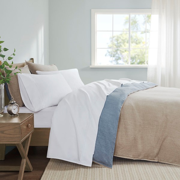 Madison Park 600 Thread Count Pima Cotton Sheet Set in White, Cal King PC20-142