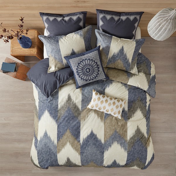 INK+IVY Alpine Cotton Duvet Cover Mini Set in Navy, King/Cal King II12-555