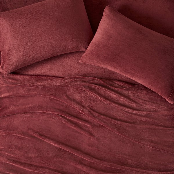 True North by Sleep Philosophy Soloft Plush Micro Plush Sheet Set in Burgundy, Full TN20-0582