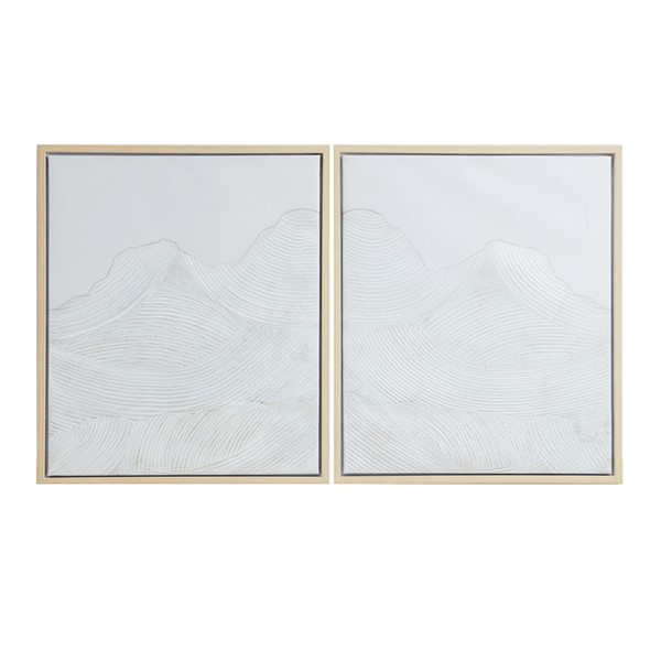 INK+IVY Desert Serenity Hand Embellished Abstract 2-piece Framed Canvas Wall Art Set in Ivory II95C-0150