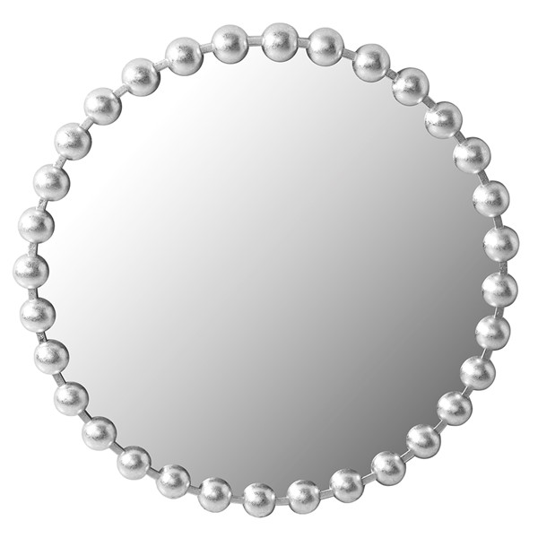 Madison Park Signature Marlowe Beaded Round Wall Mirror in Silver, 27" Dia MPS95F-0035