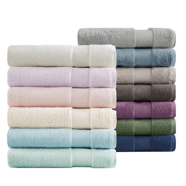 Madison Park Signature Turkish Cotton 6 Piece Bath Towel Set in Green, 6-Piece MPS73-543