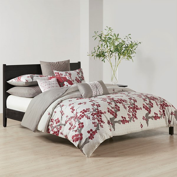 N Natori Cherry Blossom Duvet Cover Mini Set, Queen NS12-2005