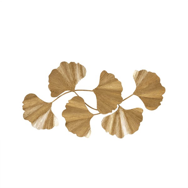 Martha Stewart Faye Gold Foil Metal Ginkgo Leaf Wall Decor in Gold MT167-0023