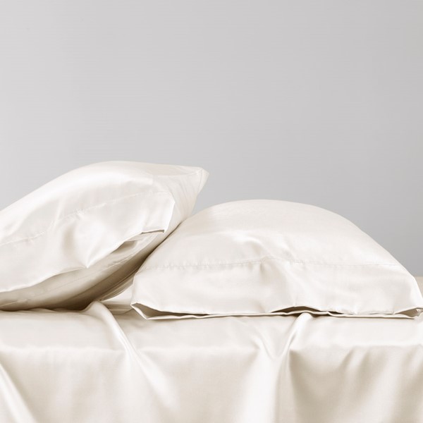 Madison Park Essentials Satin Luxury Sheet Set in Ivory, Twin MPE20-1102