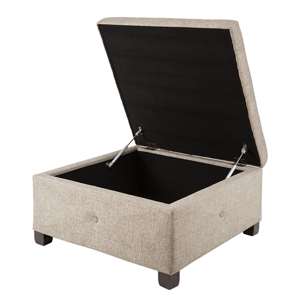 Madison Park Della Soft Close Storage Ottoman in Sand FPF18-0255