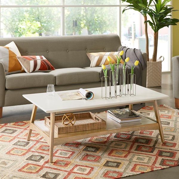 Madison Park Parker Coffee Table in Off-White/Natural MP120-1063