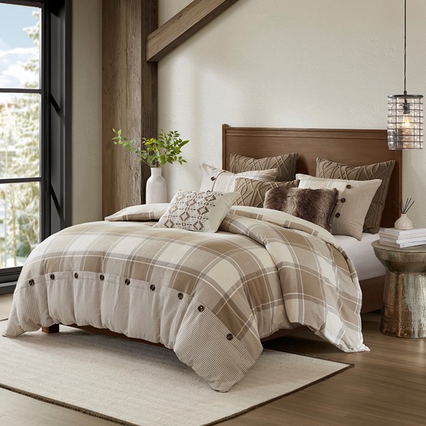 Madison Park Signature Urban Cabin Cotton Jacquard Comforter Set in Neutral, King MPS10-545