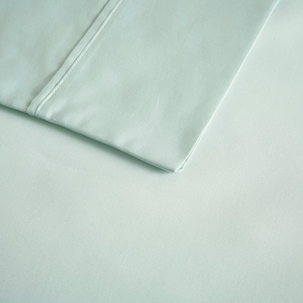 Beautyrest 400 Thread Count Wrinkle Resistant Cotton Sateen Sheet Set in Seafoam, Full BR20-0982