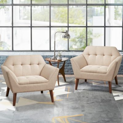 INK+IVY Newport Lounge Chair Set of 2 in Beige II110-0590