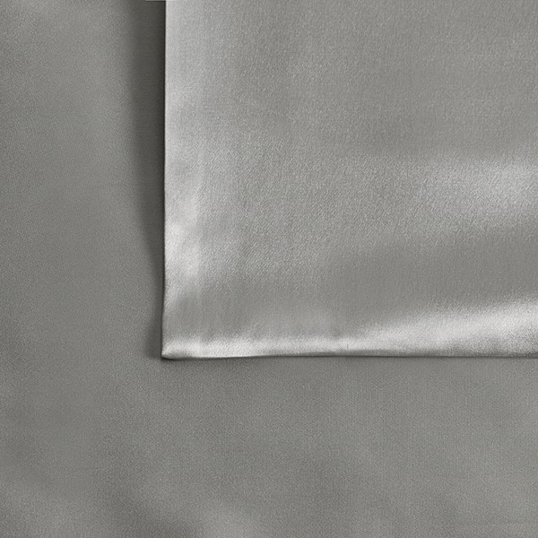 Madison Park 100% Mulberry Silk Pillowcase Single Piece in Grey, King MP21-7481